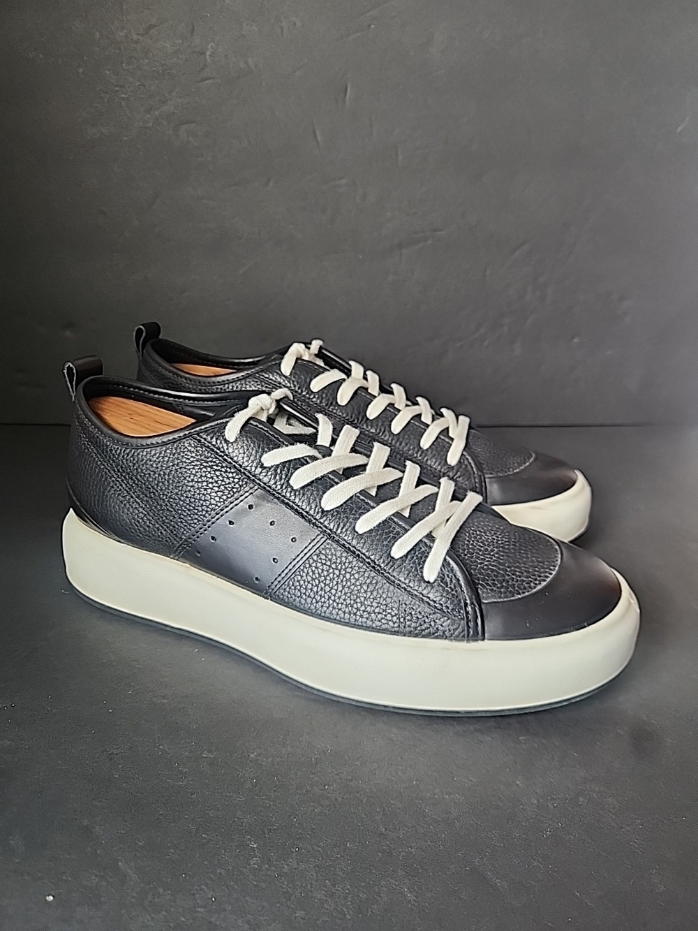 ECCO Mens Street Ace Sneakers Black Leather Comfort Shoes Size US 11-11.5 45 - Picture 3 of 9